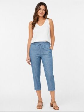 J Crew Chambray Drawstring Pants Blue Size 16
